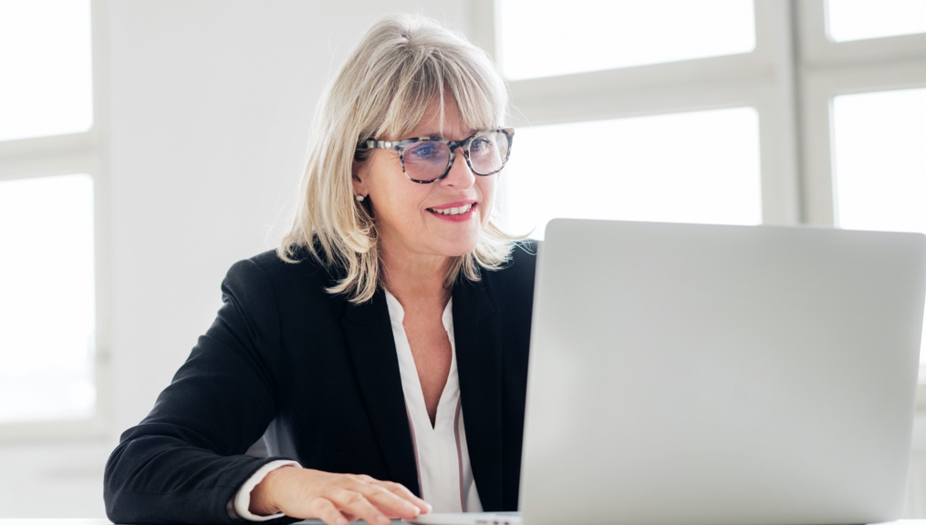 Woman working on her computer